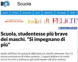 Scuola, studentesse più brave dei maschi